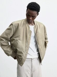 Maija Chaqueta larga de manga larga con forro acolchado, casual y versátil, color caqui sólido, ideal para el invierno, adecuada para Año Nuevo y fiestas festivas - Café integral - Ver 4