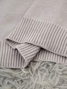 SHEIN Pregnant Women Autumn/Winter Casual Contrast Color Lace Trim Sweater