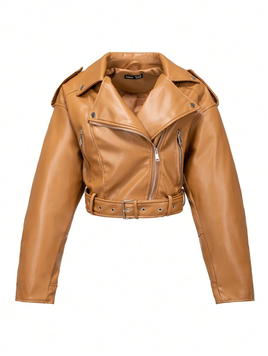 Lunelith SHEIN Lunessa Kurtka damska z długim rękawem i prostym zamkiem z przodu, do codziennego noszenia