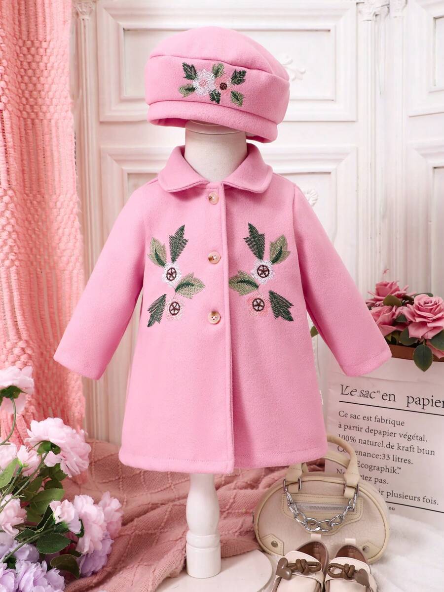 SHEIN 女婴休闲刺绣夹克，秋冬