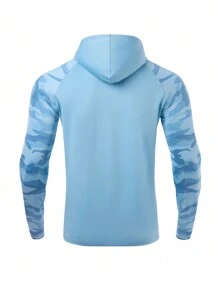 Manfinity Sport Corelite Felpa con cappuccio da uomo in stile boyfriend, con maniche a raglan e stampa mimetica, per allenamento e attività quotidiane, felpa con cappuccio sportiva a manica lunga
