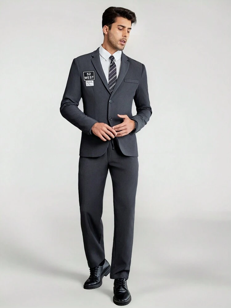 Men's Woven Suit Jacket And Pants Set