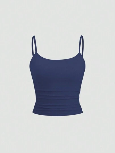 Sweetra טופ מיני קאמי לנשים בגזרה צמודה, מחמיא לגזרה, לשכבות או לבוש עליון Y2K