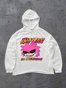 PAVTROS Sudadera con capucha blanca de manga larga y corta de estilo gráfico y callejero para hombre, regalo para el novio, regalo de Navidad - Blanco - Ver 1