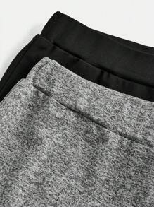 2 件套 Tween 女童纯色拼布迷彩和豹纹袖口点缀时尚百搭贴身打底上衣，秋冬 - 彩色 - 查看 3