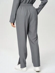 TaskEZ Anti-Wrinkle Side Slit 2 Pockets Women's Scrub Uniform Bottoms