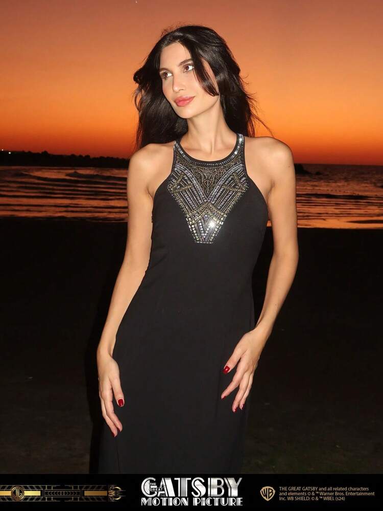 The Great Gatsby x MOTF RHINESTONE SLEEVELESS DRESS FOR PARTY