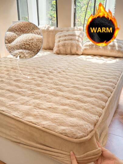 1pc Fitted Sheet, Bedding, Bed Cover, Bed Sheet, Mattress Cover, Solid Color Fitted Sheet, Cozy And Breathable Mattress Protector, Simple Style Home Textile, Soft And Anti-Pilling Bed Cover, Skin-Friendly Bed Sheet, Pillow And Pillowcase Not Included, Home Decoration, Fits For All Sizes Of Beds