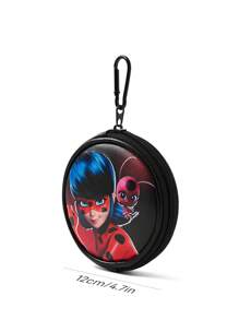 Miraculous Ladybug X SHEIN Cartoon Figure & Polka Dot Print Round Coin Purse