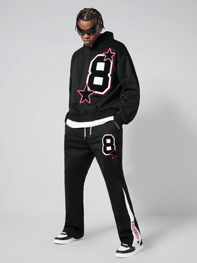 Street Life Conjunto de 2 piezas para hombre: sudadera con capucha y pantalones con cordón