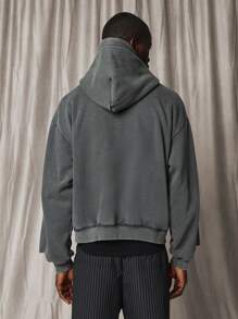SUMWON Áo hoodie chui đầu cao cấp dày dặn, mặc thường ngày, áo nỉ nỉ ấm áp, mặc mùa đông, mùa thu, túi kangaroo, dây rút, cổ điển, vừa vặn, thoải mái, thể thao, thiết yếu - Xám - Xem 2