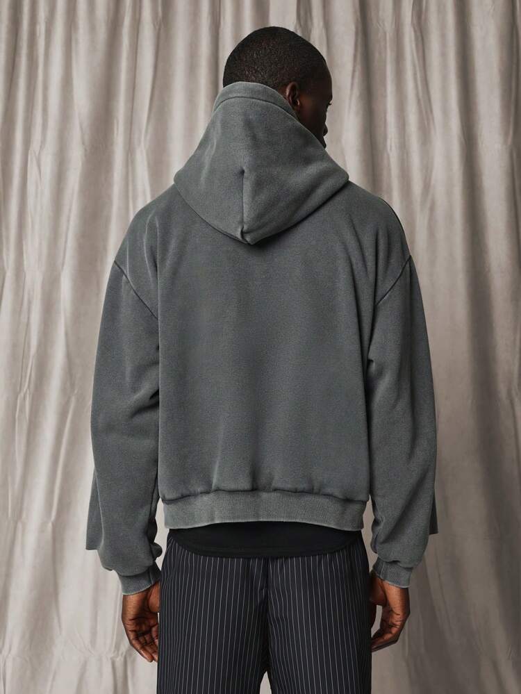 ヘビーウェイトプルオーバーフリースセンターポケットパーカー