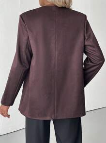 SHEIN LUNE New Relaxed Casual V Neck Fashion Jacket With High Quality Feeling For Women