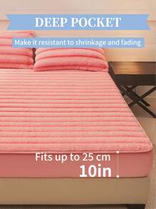 1pc Fitted Sheet, Bedding, Bed Cover, Fitted Sheet, Mattress Cover, Solid Color Fitted Sheet, Cozy And Breathable Mattress Protector, Simple Style Home Textile, Soft And Anti-Pilling Bed Cover, Skin-Friendly Fitted Sheet, Pillow And Pillowcase Not Included, Home Decoration, Fits For All Sizes Of Beds - Twin, Full, Queen, King, Suitable For All Seasons, Valentine's Day Gifts, Machine Washable