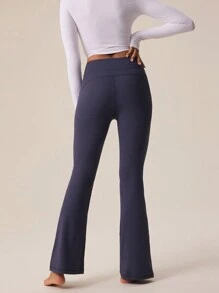 SHEIN Sports Women's Solid Color Casual Fitness Sport Flare Pants