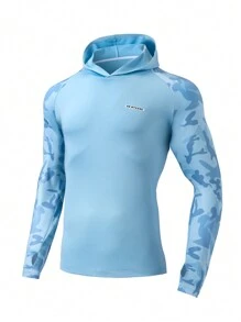 Manfinity Sport Corelite Felpa con cappuccio da uomo in stile boyfriend, con maniche a raglan e stampa mimetica, per allenamento e attività quotidiane, felpa con cappuccio sportiva a manica lunga