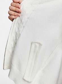 ROMWE Y2K Gyaru Vintage Fluffy Zip Up Hooded Cardigan For Women, Autumn/Winter