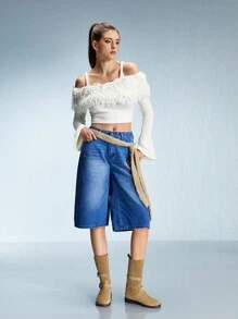 CUCCOO GRLICON Women's Mid-Calf Boots, Y2K Style, Punk Rock, Biker, Cool Girl Outfit, Suitable For Halloween, Christmas, Party - Khaki - View 11