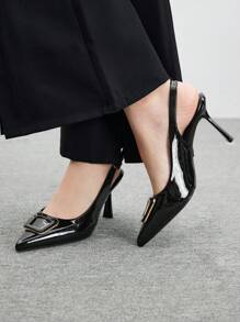 CUCCOO BIZCHIC Women Metal Decor Pointed Toe Minimalist High Heel Shoes, Casual & Daily Wear Spring Shoes Spring Break Easter