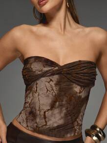 MISSGUIDED Devore Twist Detail Bust Bandeau Top