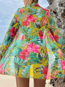 SHEIN Swim Tropical Print Bikini Set For Vacation & Beach Summer