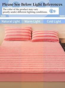1pc Fitted Sheet, Bedding, Bed Cover, Fitted Sheet, Mattress Cover, Solid Color Fitted Sheet, Cozy And Breathable Mattress Protector, Simple Style Home Textile, Soft And Anti-Pilling Bed Cover, Skin-Friendly Fitted Sheet, Pillow And Pillowcase Not Included, Home Decoration, Fits For All Sizes Of Beds - Twin, Full, Queen, King, Suitable For All Seasons, Valentine's Day Gifts, Machine Washable