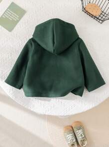 SHEIN Veste à capuche épaisse, style décontracté d'école pour garçon. Convient pour les sorties d'automne et d'hiver, la maternelle