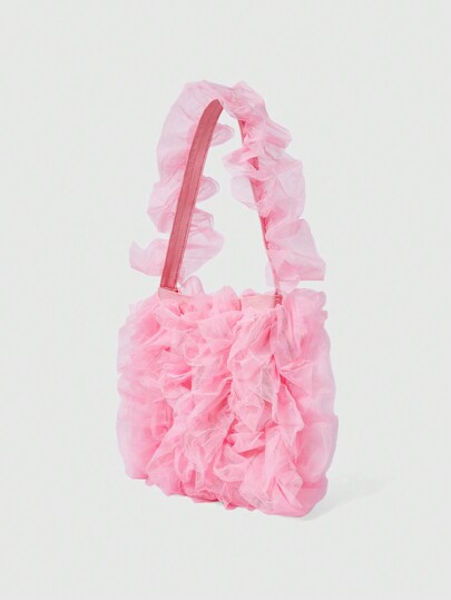 Kawaii Bolso de hombro de unicolor, adecuado para uso diario y festival de mujeres