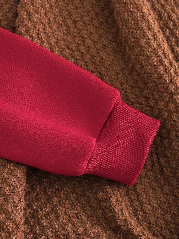 Áo nỉ cổ tròn in hoa 3D nhiều màu cho bé gái tuổi teen (Tween Girl) cho mùa thu - Màu Đỏ Sâu - Xem 8