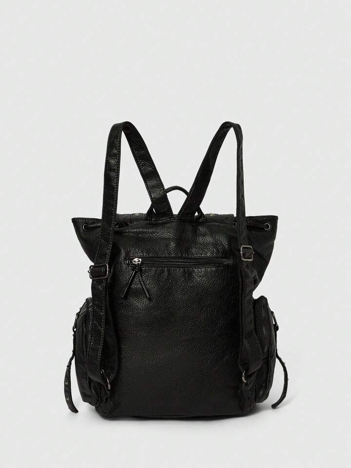 Our Elaborate Gothic Cross & Star Soft PU Leather Backpack, Large
