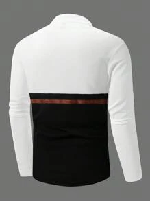 Manfinity Homme Męska koszulka polo w dużym rozmiarze, minimalistyczna i modna, do codziennego noszenia - Czarne - Zobacz 2