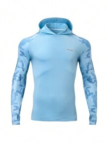Manfinity Sport Corelite Felpa con cappuccio da uomo in stile boyfriend, con maniche a raglan e stampa mimetica, per allenamento e attività quotidiane, felpa con cappuccio sportiva a manica lunga