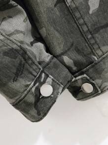 Manfinity Homme Men's Front Button Long Sleeve Pocket All Over Print Simple Top - Multicolor - View 4