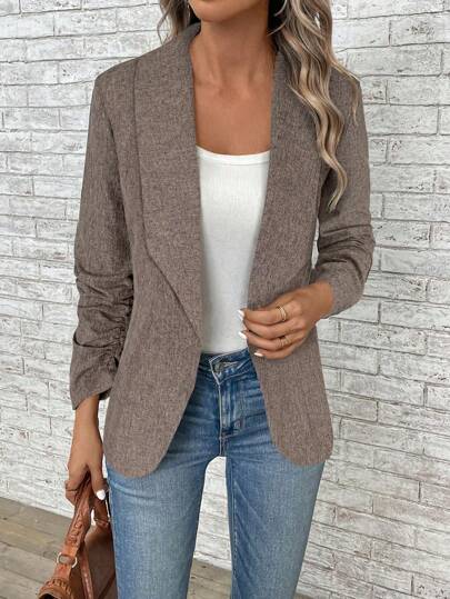 EMERY ROSE Women's Casual/Business Commuting Cape Collar Blazer, Autumn Office Wear Women