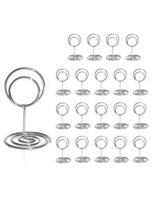 1/5/20 件不锈钢桌号架 - 2 英寸迷你餐桌摆设桌号架，适用于婚礼、派对、生日、会议、毕业典礼、招待会、餐厅、家居装饰、办公室备忘录、圣诞节 - 银色 - 銀色 - 查看 4