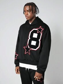 ROMWE MEN Street Life Men 2pcs Hooded Sweatshirt And Drawstring Pants Set - Multicolor - View 2