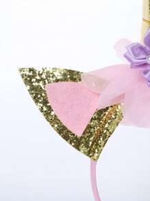 1 套独角兽生日派对头饰和腰带套装，可爱的粉色独角兽和花朵装饰皇冠公主头饰，生日派对礼物，万圣节角色扮演，新年礼物，可爱的头饰发夹，圣诞装饰圣诞礼物