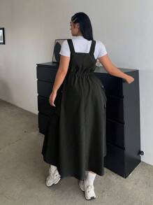 Vibekara 全新秋季户外百搭束腰中长款吊带连衣裙女装