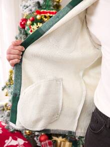 Manfinity Homme Veste d'homme à carreaux verts et moelleuse, vêtement d'extérieur décontracté chaud pour l'automne/l'hiver. Veste chaude, vacances, manches longues légères à carreaux colorés. Idéal pour les cadeaux aux amis, au mari, au petit ami, pour Noël - Vert - Voir 7
