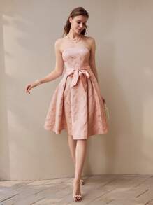 MOTF PREMIUM VESTIDO DE FIESTA TUBO DE JACQUARD FLORAL