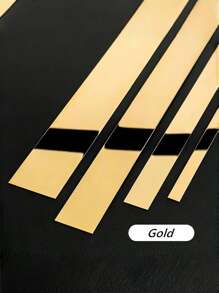 Gold Stainless Steel Mirror Sticker Self Adhesive Reflective Wall Decor Peel Stick Application Multi Size Living Room Bedroom Ceiling Trim Home Renovation