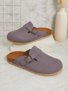 SHUZIA Women Plain Color Slide Flat Mules New Year Holiday - Violet Purple - View 2