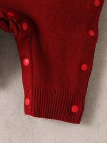 Infant Girl Fashion Cute Versatile Diamond Cartoon Rabbit Knitted Creeper Jumpsuit Coverall - Multicolor - View 3