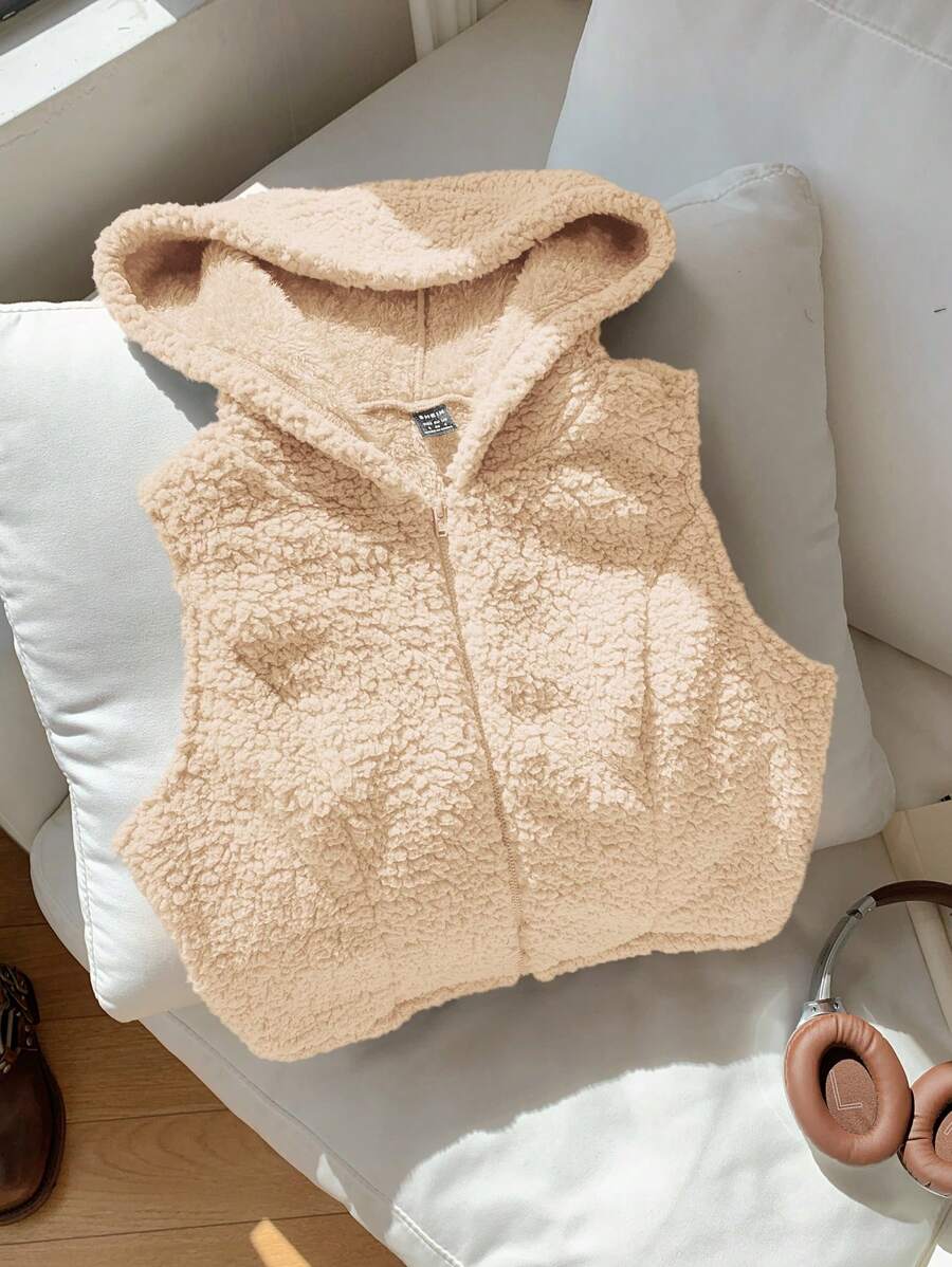Comfortcana Jaket Kasual Tanpa Lengan dengan Resleting Depan untuk Wanita, Cocok untuk Musim Gugur/Dingin