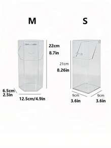 1pc Makeup Brush Holder With Lid,Dustproof Cosmetic Brush Organiser Storage Box,Minimalist Plastic Square Pen Holder And Makeup Brush Storage Bucket,Transparent Cosmetic Storage For Bedroom And Home Essentials,Display Cases Protect Brushes Storage (No Pearls)