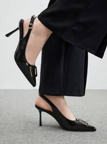 CUCCOO BIZCHIC Women Metal Decor Pointed Toe Minimalist High Heel Shoes, Casual & Daily Wear Spring Shoes Spring Break Easter