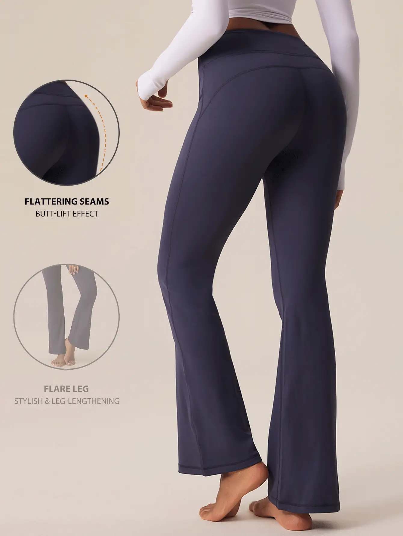 SHEIN Sports Women's Solid Color Casual Fitness Sport Flare Pants