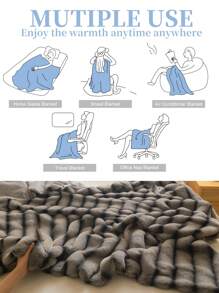 1pc Solid Color Blanket, Bedding, Cozy And Warm Blanket, Skin-Friendly And Soft Nap Blanket, No Shedding And Easy Care, Minimalist Home Textile, Multi-Purpose Blanket For Sofa, Bedroom, Living Room, Decorative Blanket For Bed, Couch, Sofa, Suitable For All Seasons, Valentine's Day Gifts, Machine Washable - Grey - View 5