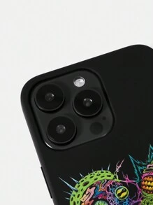 Rick and Morty X SHEIN Ốp lưng điện thoại màu đen in họa tiết vui nhộn - màu đen - Xem 6