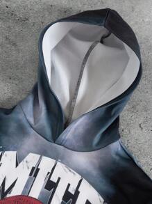 Manfinity EMRG Men's Autumn/Winter Fashion Person & Cross Print Hoodie Graphic Long Sleeve Hoodie, For Friends, Husband, Boyfriend Gifts - Multicolor - View 6